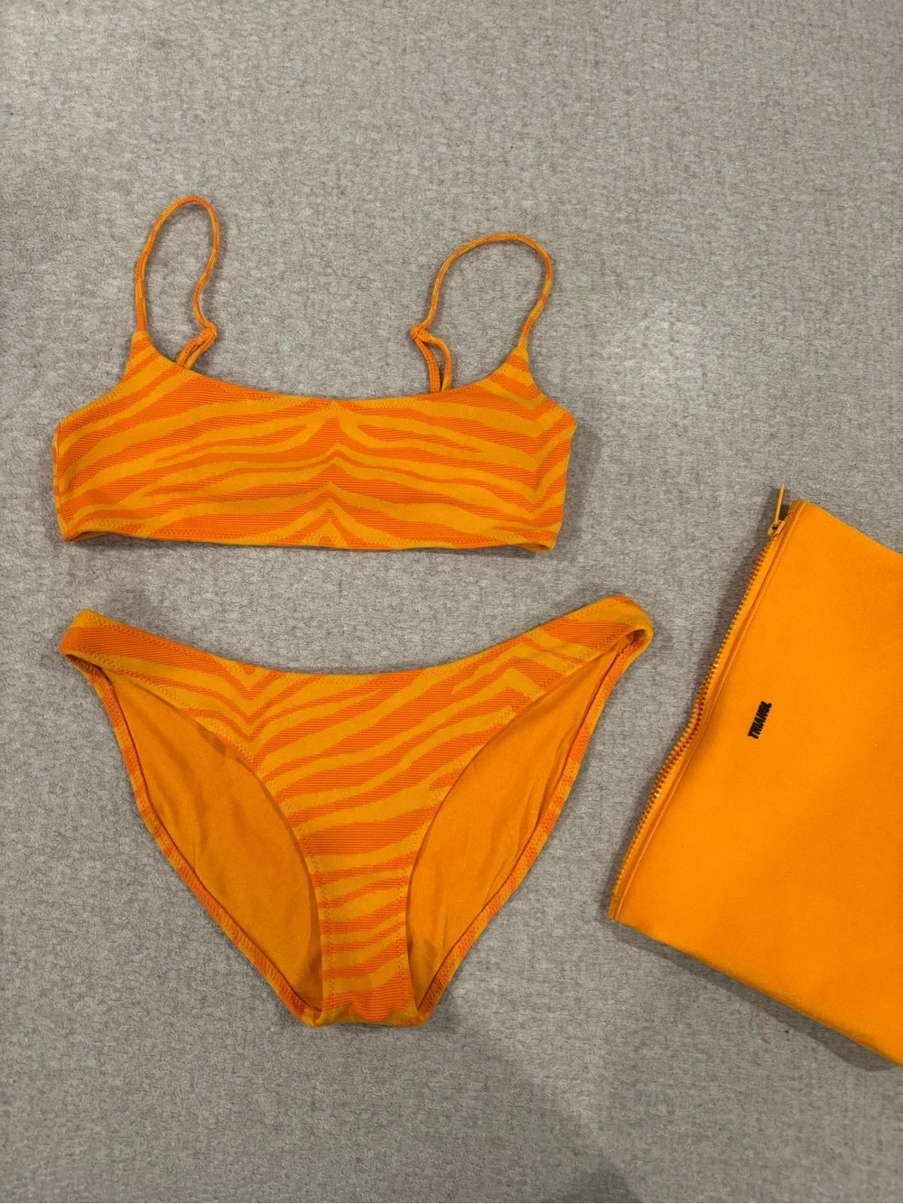 triangl swimwear Orange Zebra-Stripe Bikini Set